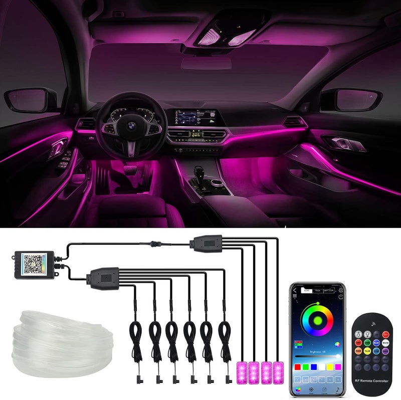 WEBUPAR Car LED Lights Interior Light, 10 in 1 Car Ambient Lighting Kits with 315in Fiber Optic, APP Control, Car Accessories Multicolor RGB Neon Car LED Strip Lights with Music Sync Mode and DIY Mode - Image 1